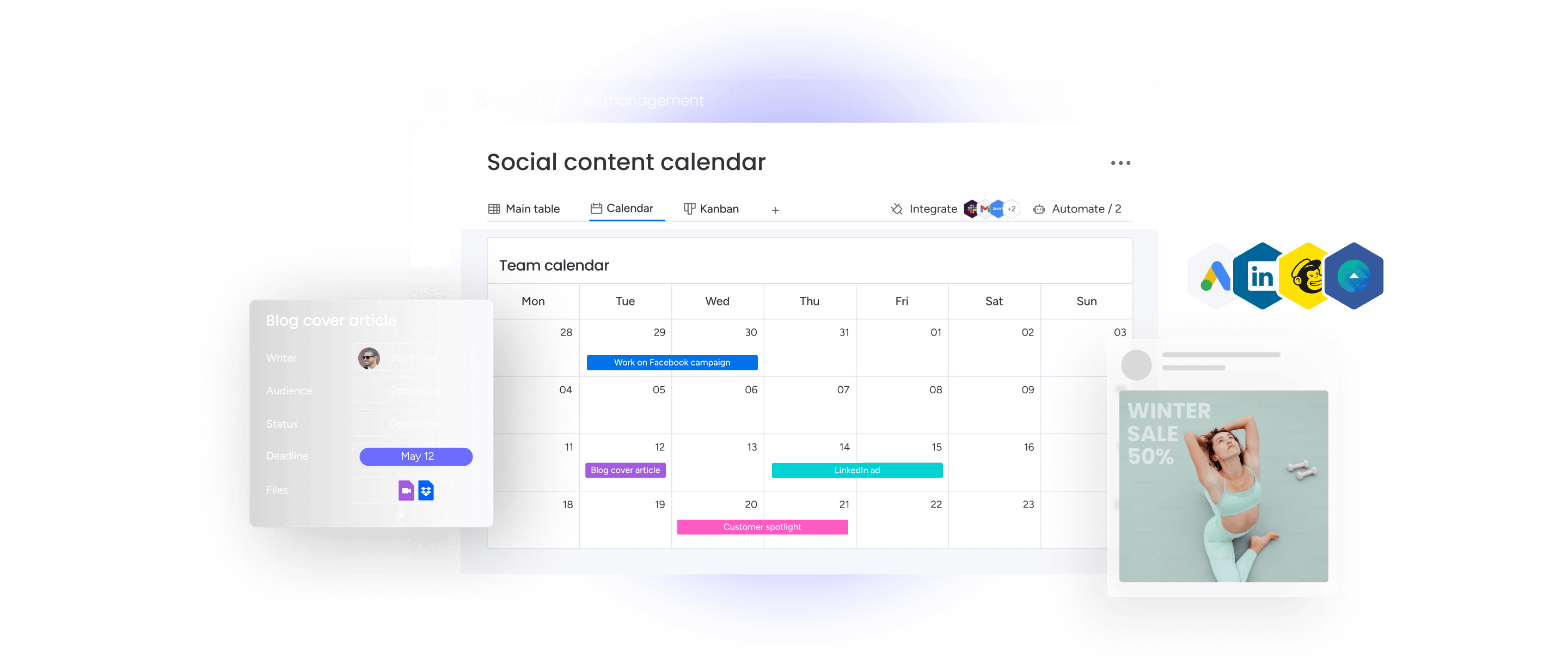 2Content calendar